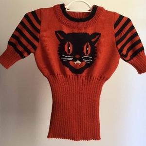 Gianne Vintage Knits Vintage Halloween cat sweater